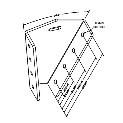 43-430-1 MODULAR SOLUTIONS 30 DEG STAIR CONNECTOR  30 DEG CONNECTION FOR 45MM X 180MM STAIR STRINGER